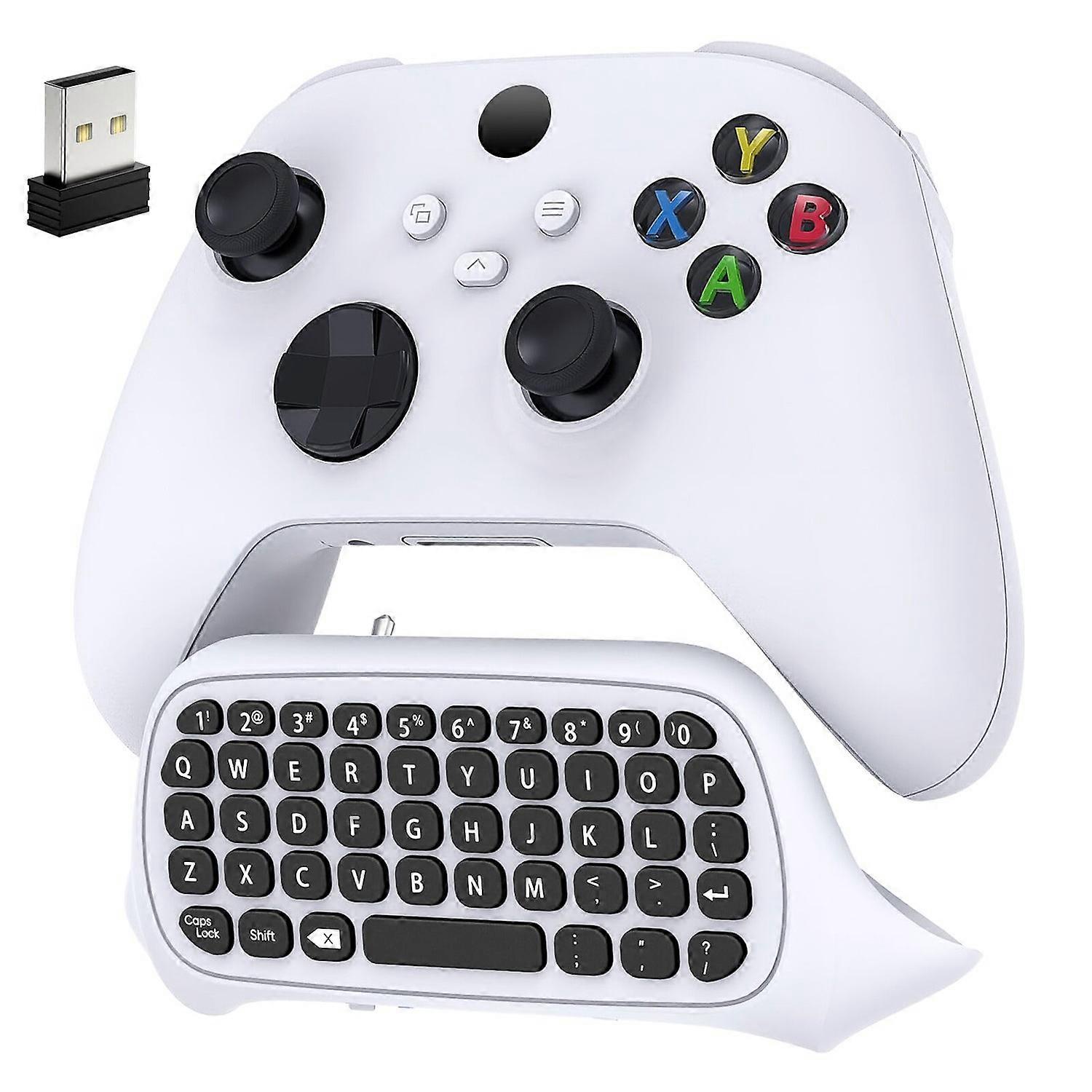 Wireless Controller Keyboard for Xbox Series X/S, Mini QWERTY Keyboard Gaming Chatpad with Audio/Hea