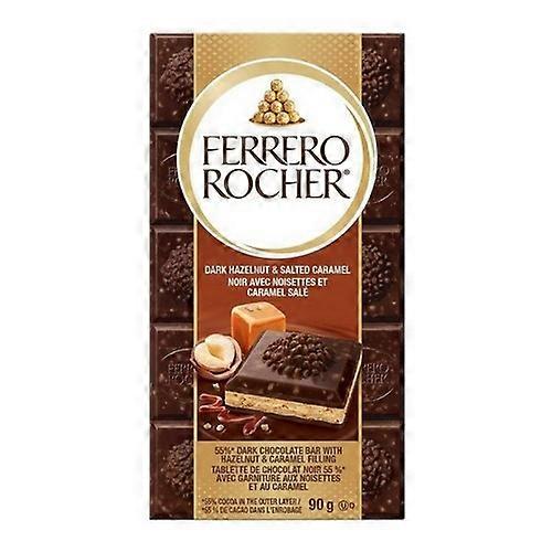 Ferrero Rocher Dark Hazelnut And Salted Caramel Chocolate Bar, 90 Grams (Case Of 8)