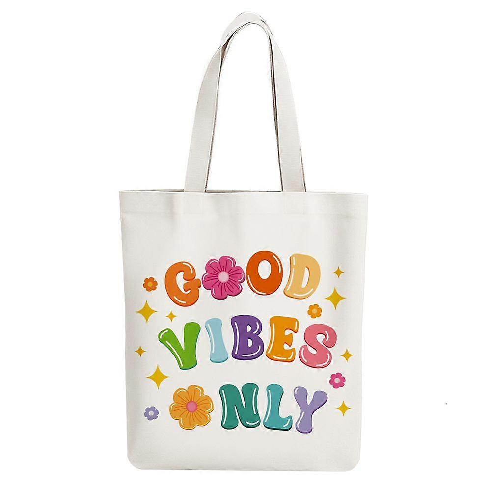 Canvas Women's Tote Bags with Handle Shoulder Bags for Shopping Rectangle Word 38x40cm
