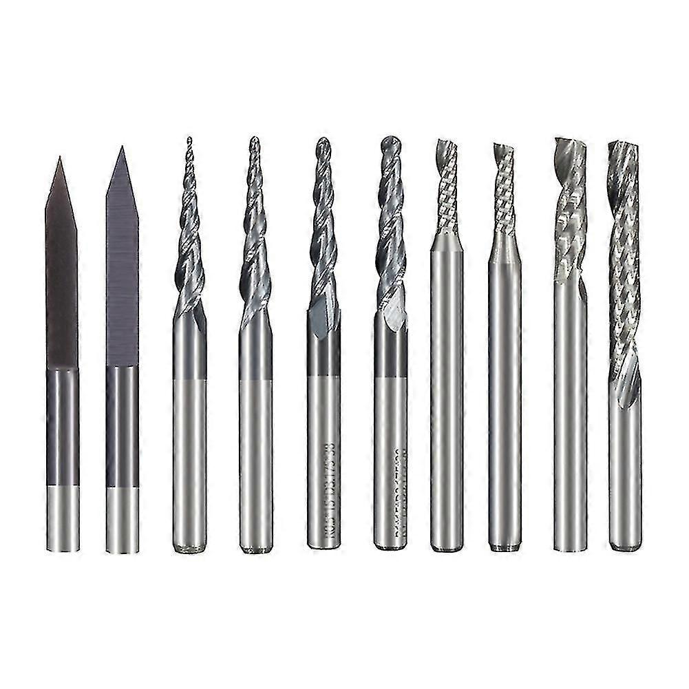 Milling Cutter 10pcs 3.175mm Shank Solid Carbide Engraving Bits Cnc Router Bits For Carving Carbide XXF