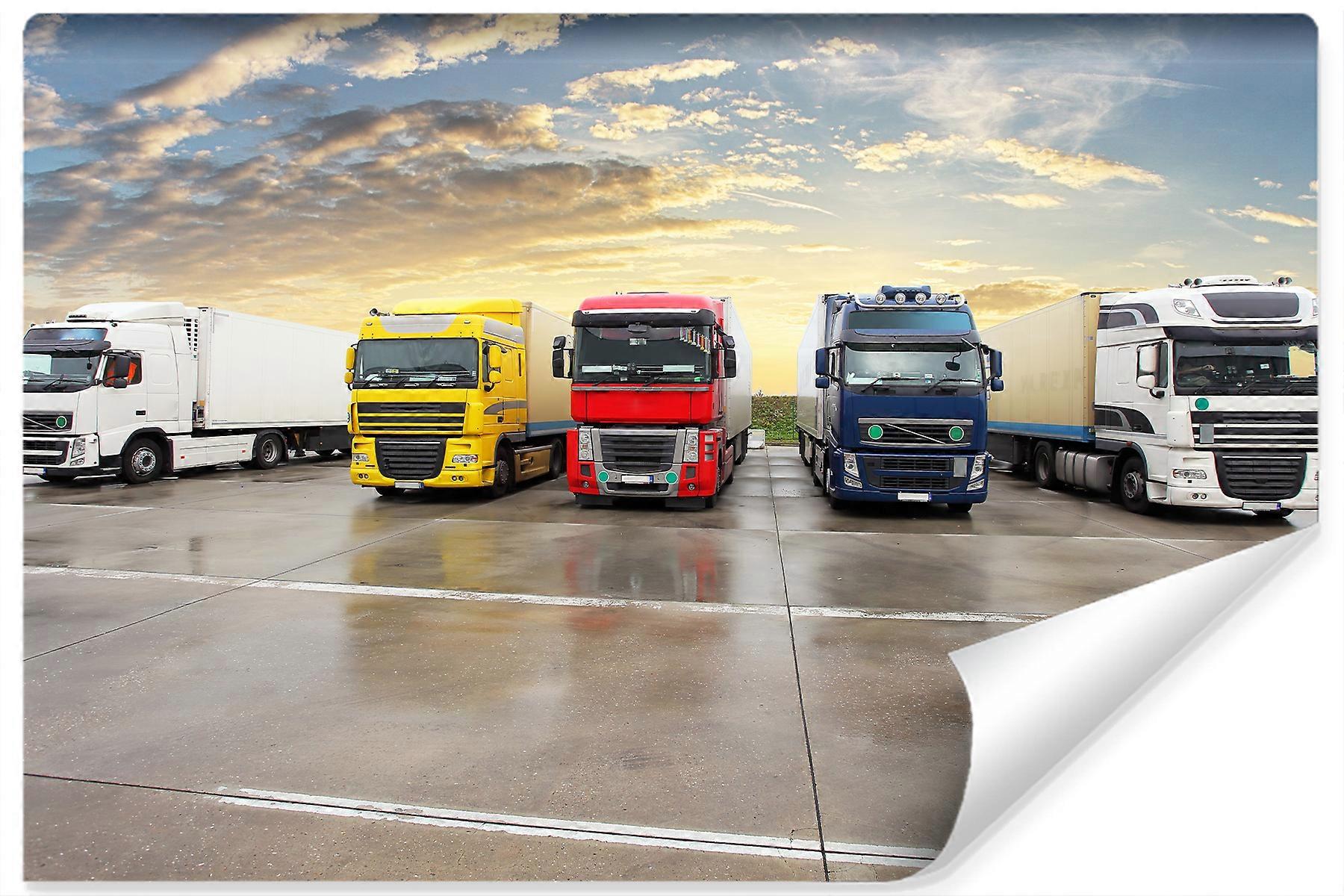 Vægmaleri til drengelastbiler køretøjer lastbiler til unge