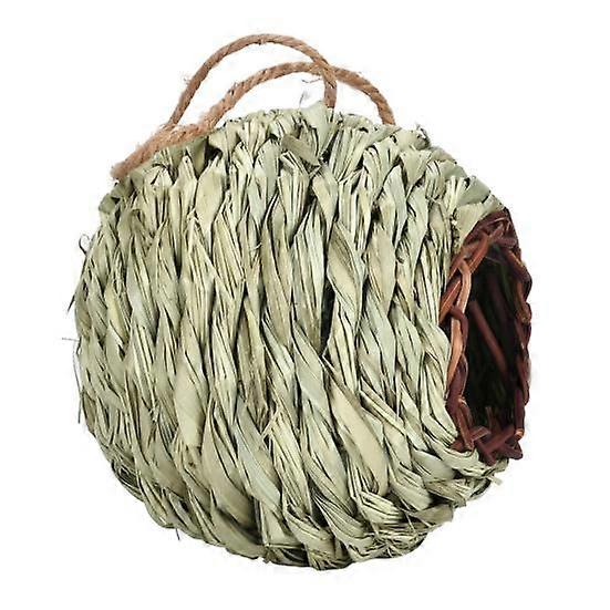 Birds Nest Natural Grass Hanging Hand Woven Ball Shape Rough Surface Rest Perching Large Space Hummingbird Nest House Bird Supplies