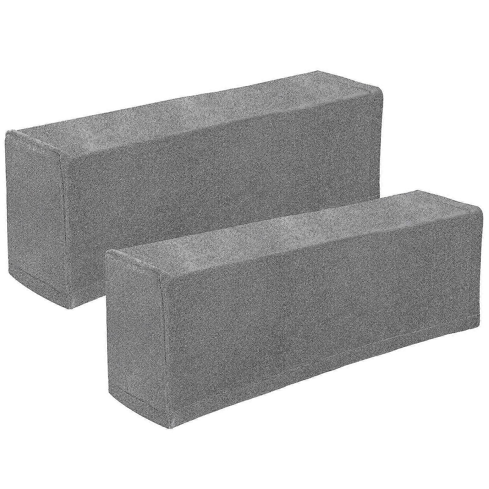 2pcs Universal Sofa Armrest Cover Elastic Armrest Protector Solid Color Armrest Protective Cloth (grey)
