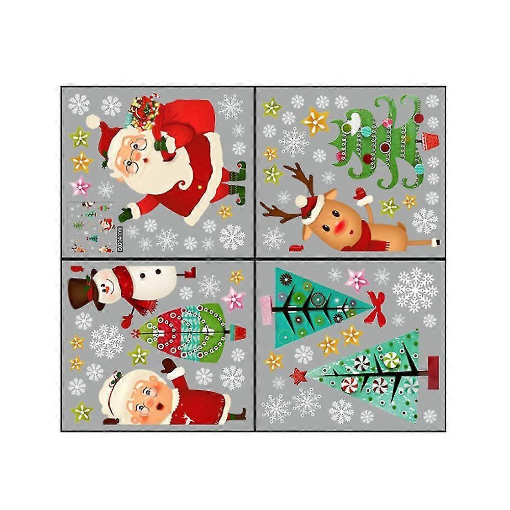 Christmas Static Stiers Window Glass Double Sided Decorative Wall Stiers