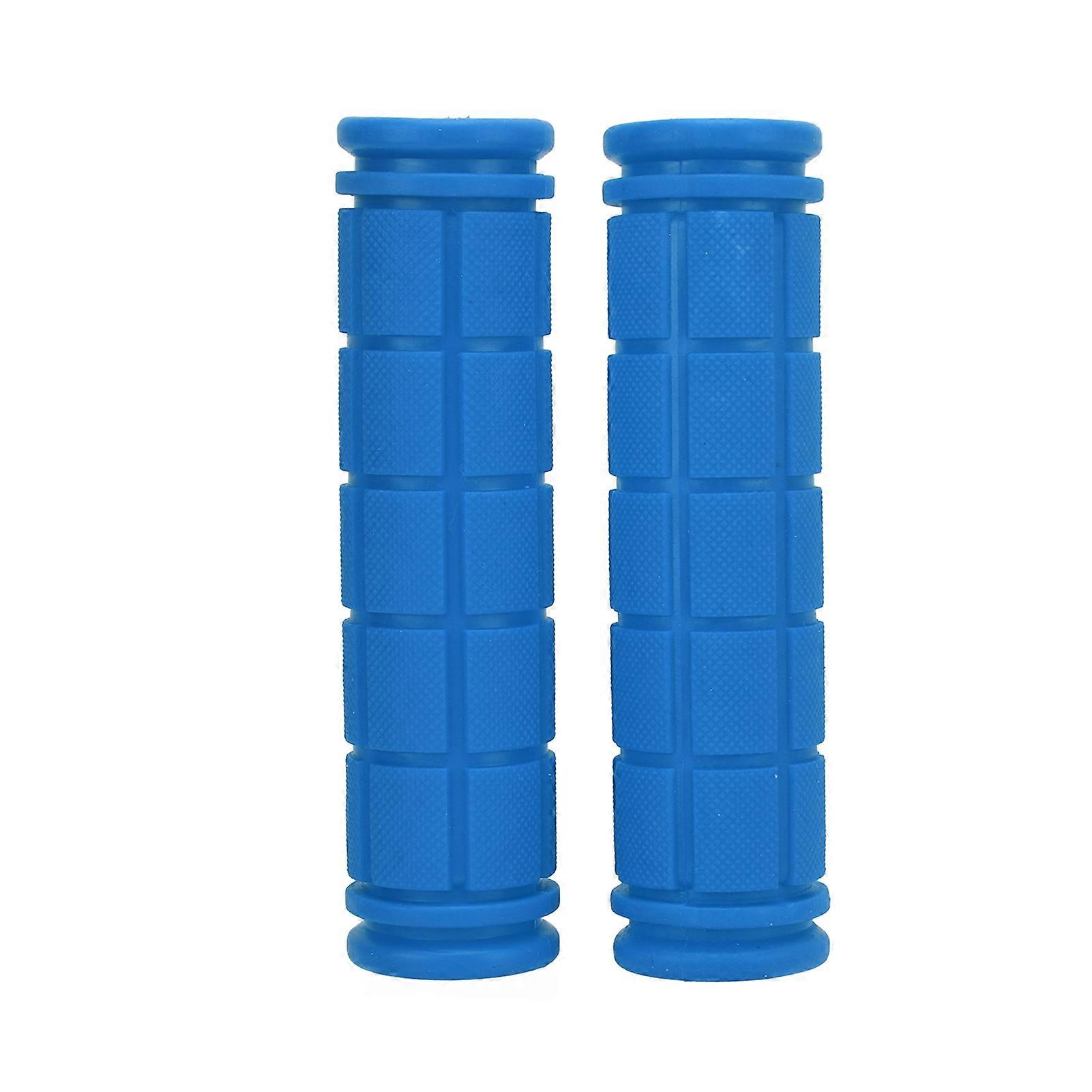 1Pair Bike Handle Grips Bicycle Handlebar Riding Covers Soft Rubber for Mountain Road BikeDark Blue