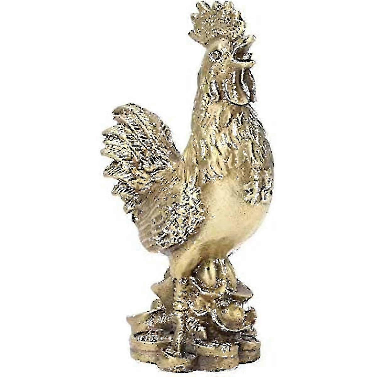 オンドリ置物純粋な真鍮グッドラックチキンスタチュー風水オーナメントホームオフィスコレクション装飾用
