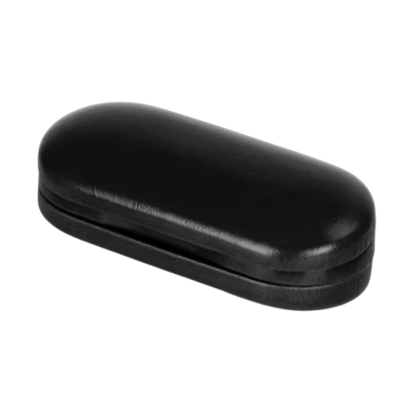 Double Layer with Makeup Mirror Soft Spectacle Case for Travel Office Indoor black with Glasses