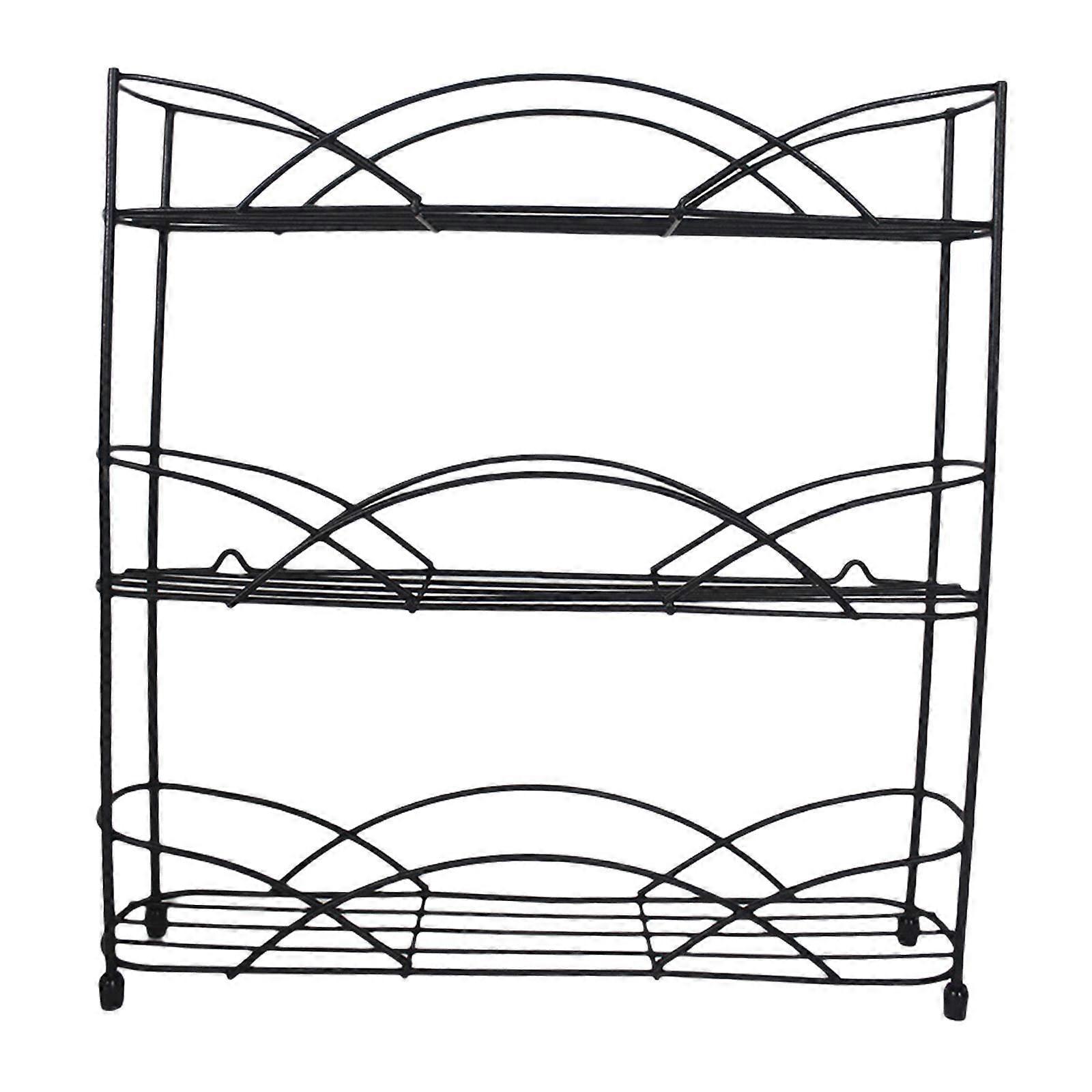 3 Tier Spice Rack Iron Space Saving Storage Shelf for Kitchen Cabinet Pantry
