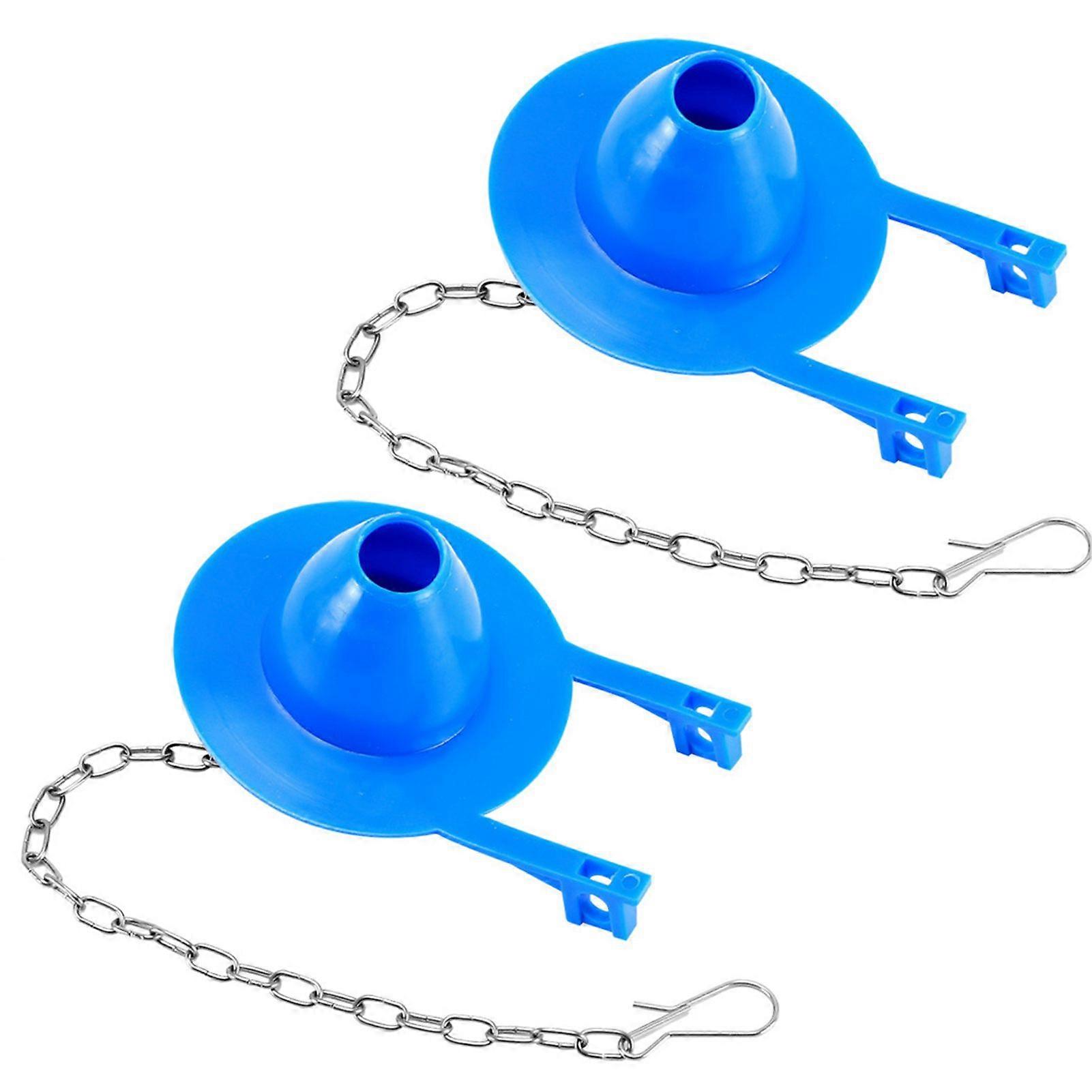2Pcs DIY Installation Toilet Tank Cover Toilets Tank Water Saving Rubber Flush Valve Flapper with Stainless Chain Universal Toilet Flapper Replacement