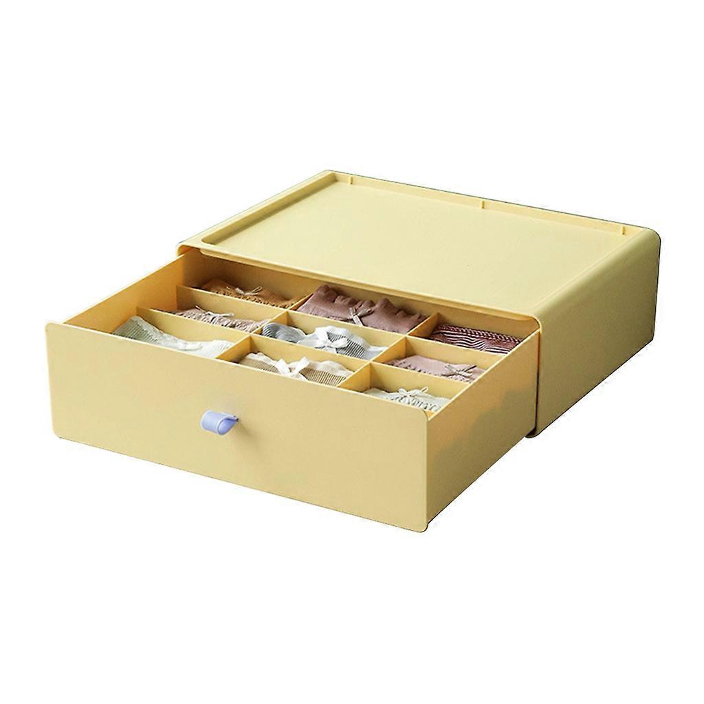 for Creative Clothing Organizer Stackable Space Saving Strong Load Bearing Removable Grid Easy Cleaning Groove Bottom St Yellow