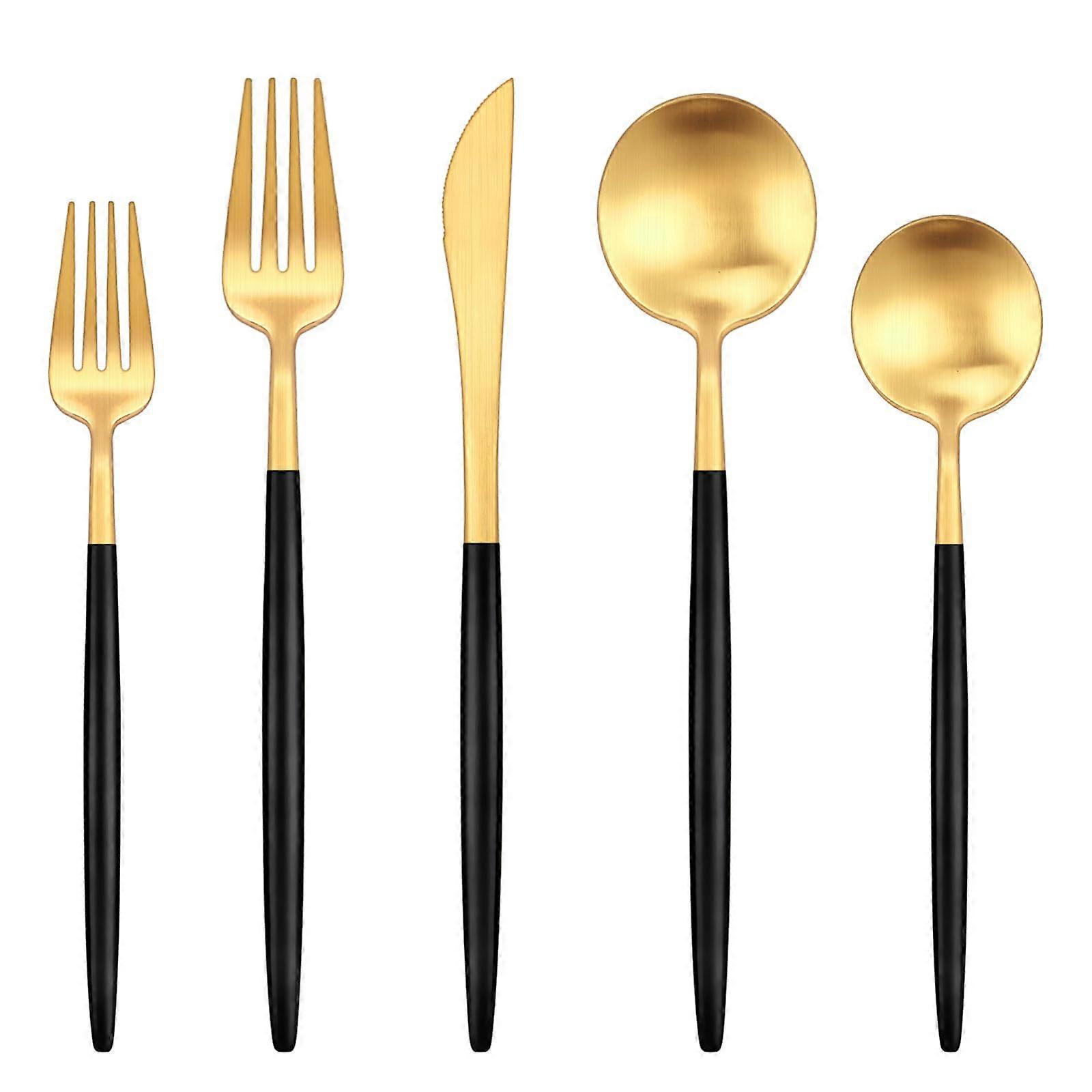 20 Piece Matte Flatware Set for 4 Dishwasher Safe