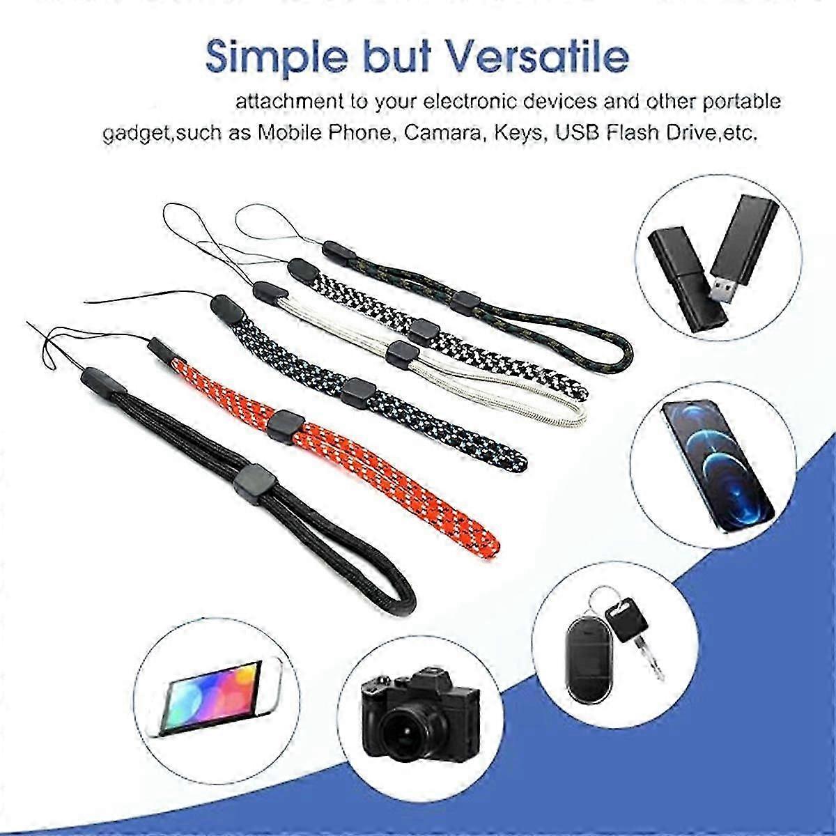 60PCS Hand Wrist Strap Lanyard, Adjustable Polyester Colorful for Mobile Phone, Camara, Keys, USB D