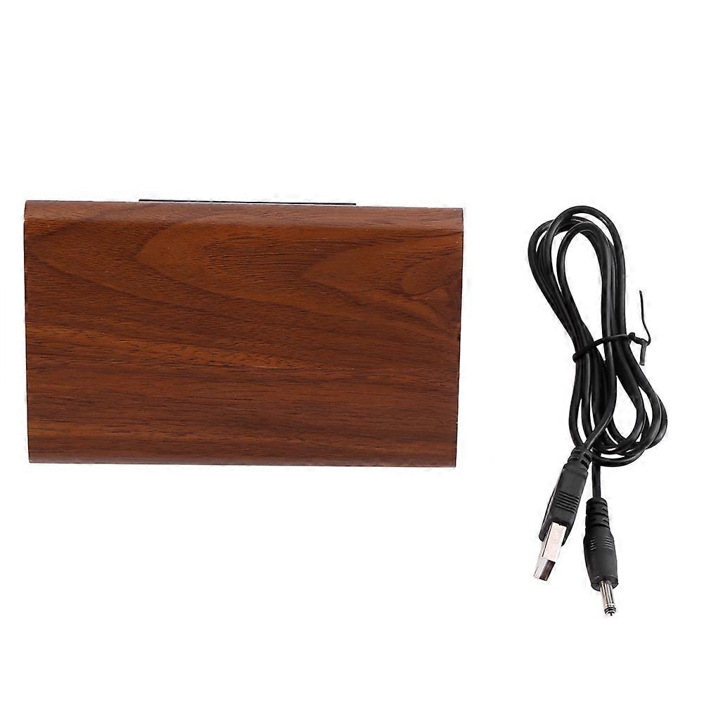 Triangle Shape Mini Wood Electronic Digital LED Display USB Table Alarm Clock Voice Control #1