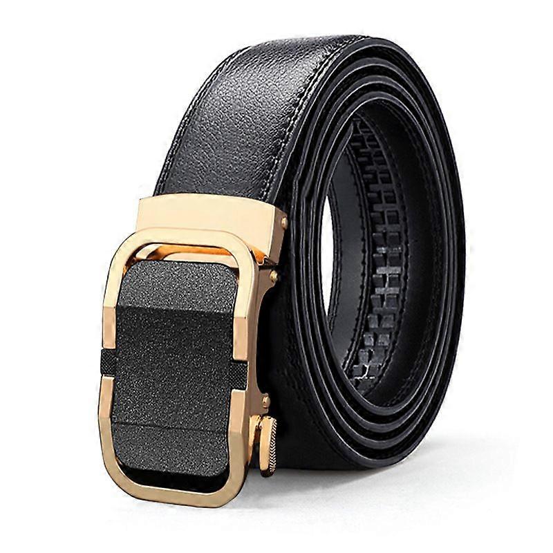 New Men's Leather Pant Belt Automatic Buckle Cowhide Pants Belt Business All-Matching Casual Simplicity Young And Middle-Aged Men's Belt