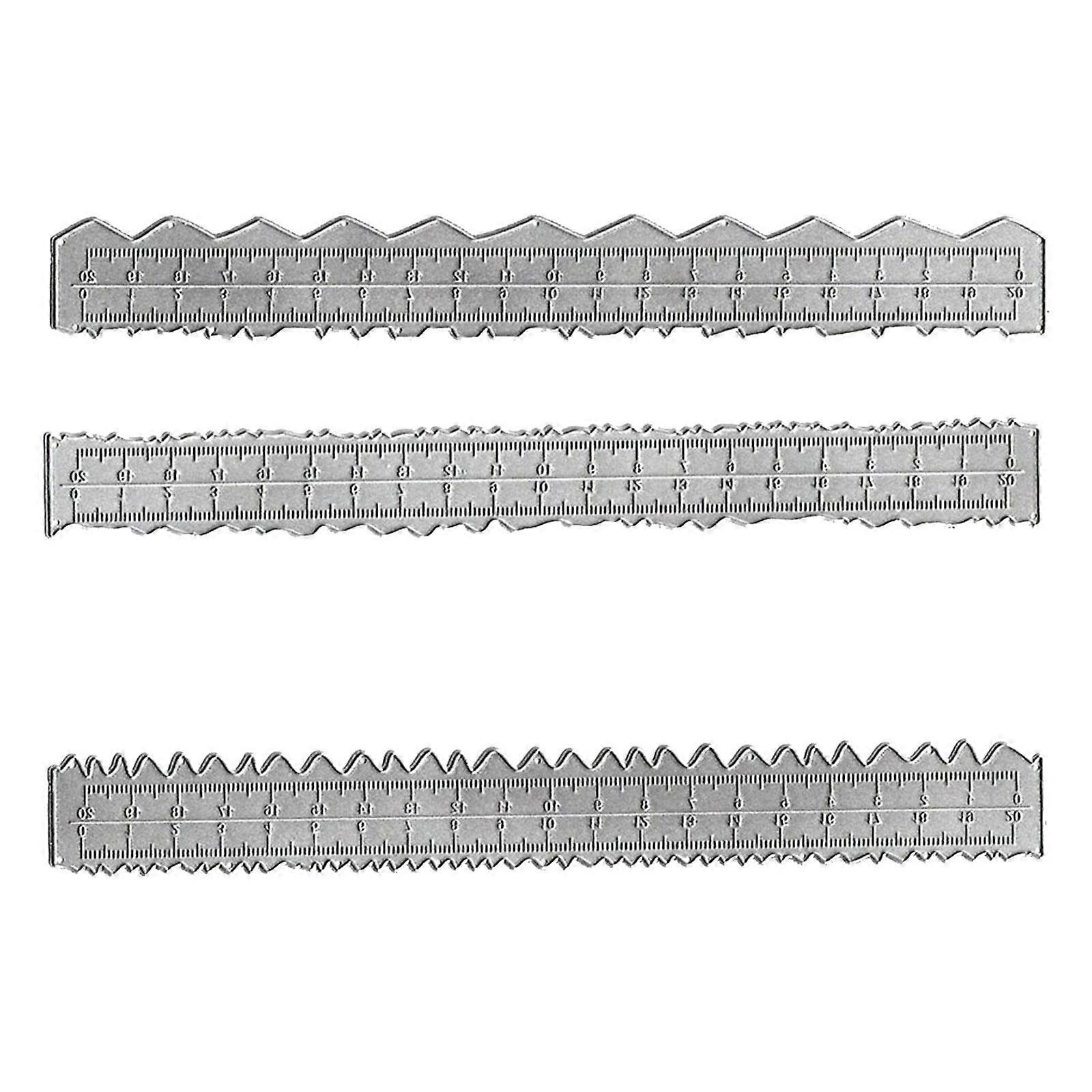 3x紙引き裂き定規エンボス加工カッティングダイスクラフト装飾学校用