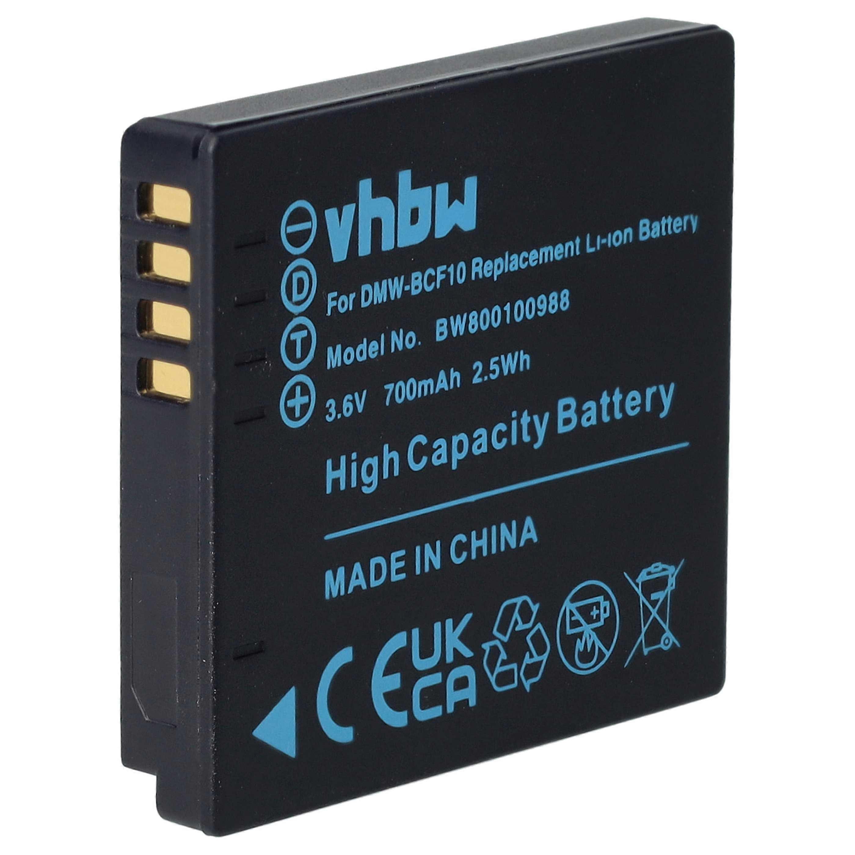 Batterie vhbw compatible avec les appareils photo Panasonic Lumix DMC-FS62, DMC-FS42, DMC-FS6, DMC-FS15, DMC-FS25, DMC-FS8, DMC-FS7, DMC-FS12 (700 mAh, 3,6 V, Li-ion)
