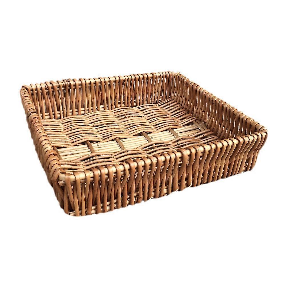 Shallow Wicker Serving Tray