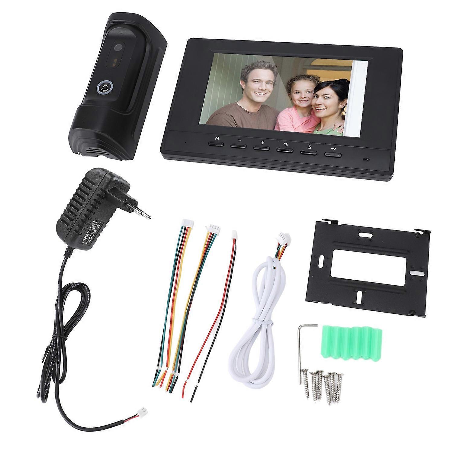 Video Intercom System 7 Inch Color LCD Wired HD Video Doorbell Door Phone System for Villa House Off