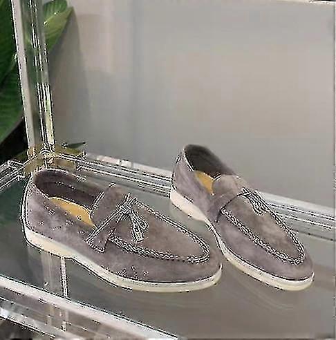 Summer Walk Shoes Women Loafers Suede Causal Moccasin Lock Beanie Shoes Comfortable Soft Sole Flat Shoes Plus Size