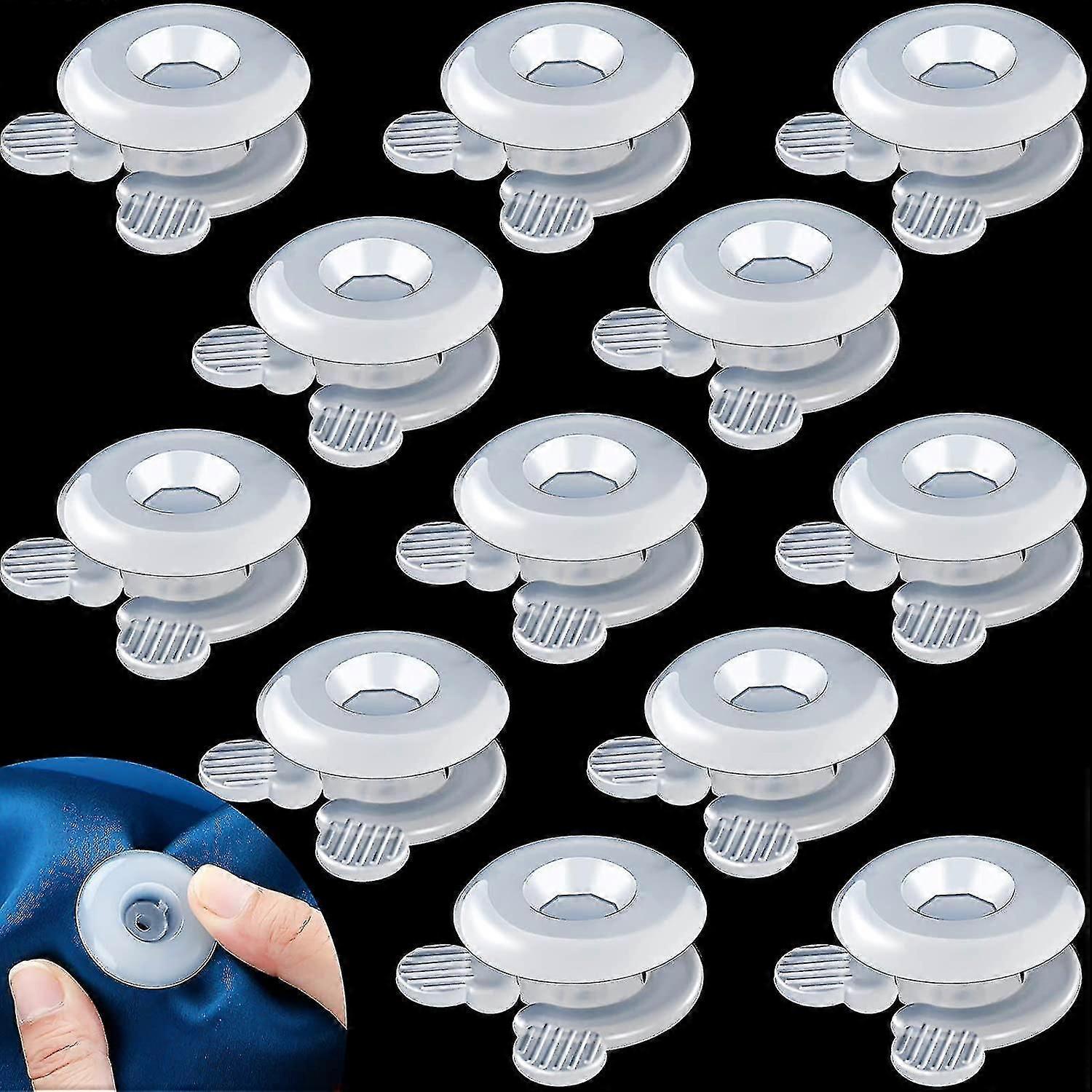 Comforter Clips Plastic Comforter Grippers Duvet Button Clips for Inside Corner and Keep Comforter Duvet in Place (12 Pieces)