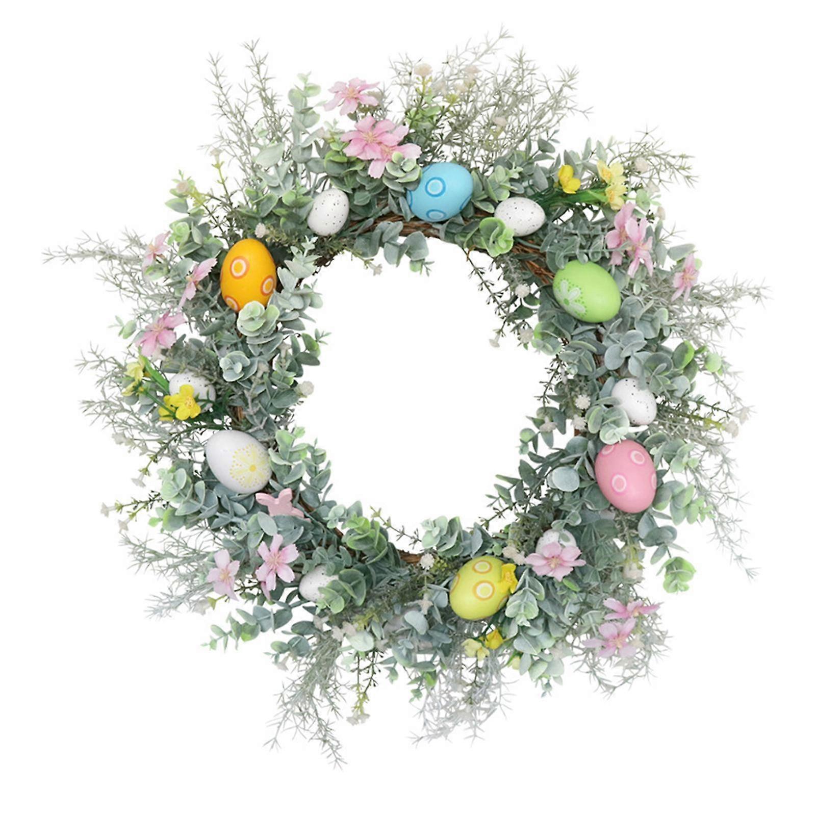 イースターエッグリース45cm春夏リース正面玄関ガーデンホリデー用