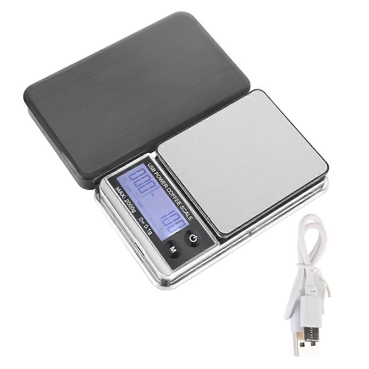 Mini Pocket Scale Electronic Scale Auto Timer Digital Kitchen Coffee Scale High Precision Cyclic Rechargeable