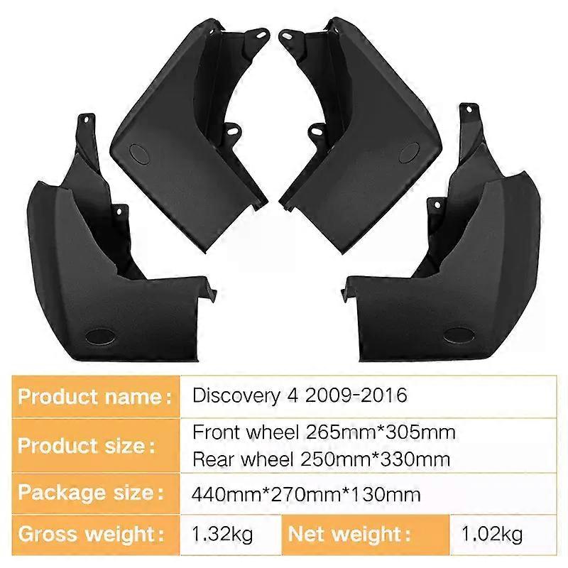 con 4 PCS Car Mudguards For LandRover Discovery 4 2009-2016 Cladding Splash Mud Flaps Mud guard Mudflap Accessories
