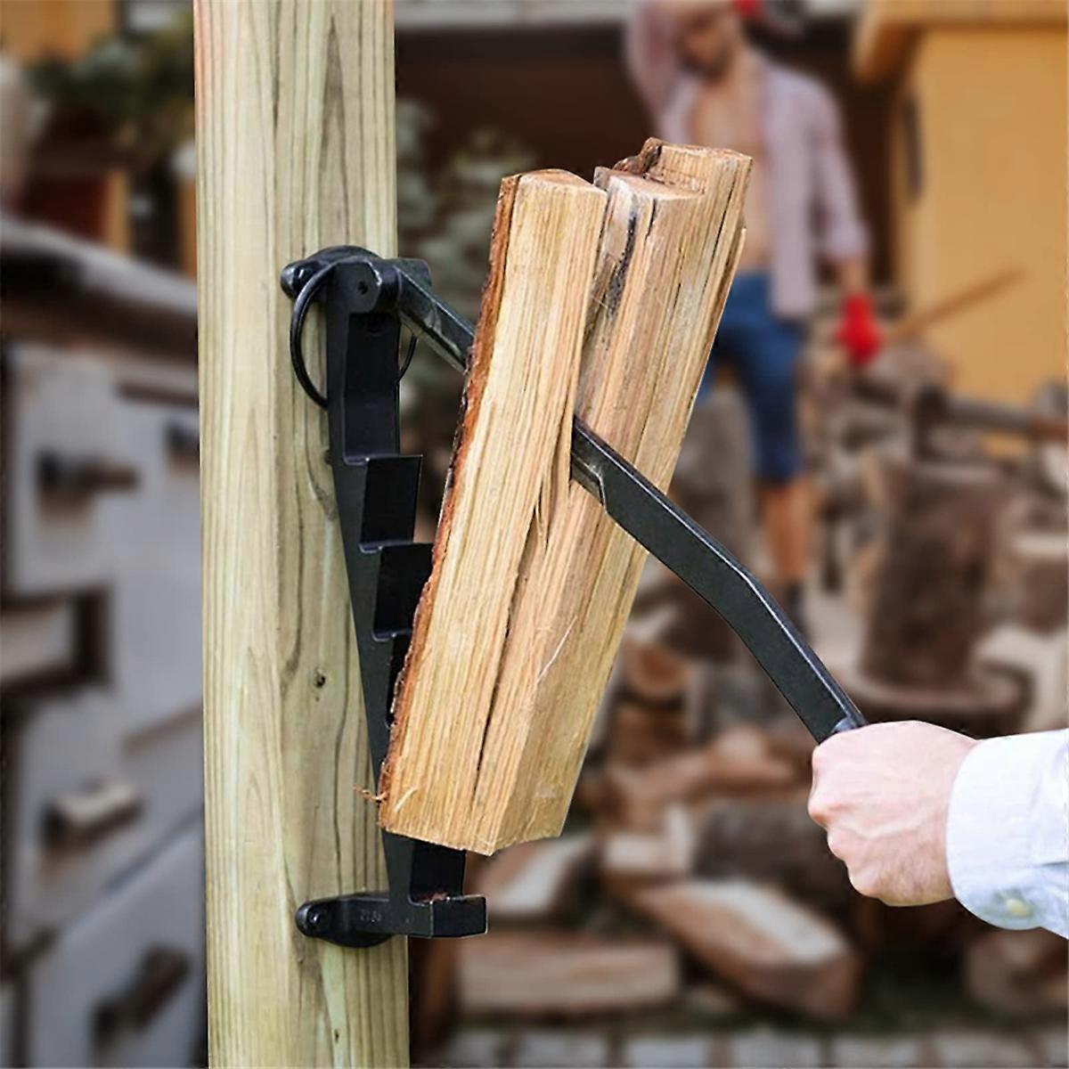 Kindling Splitter for Wood, Wall Mounted Log Splitter Manual Log Splitter in Carbon Steel Hand Log S