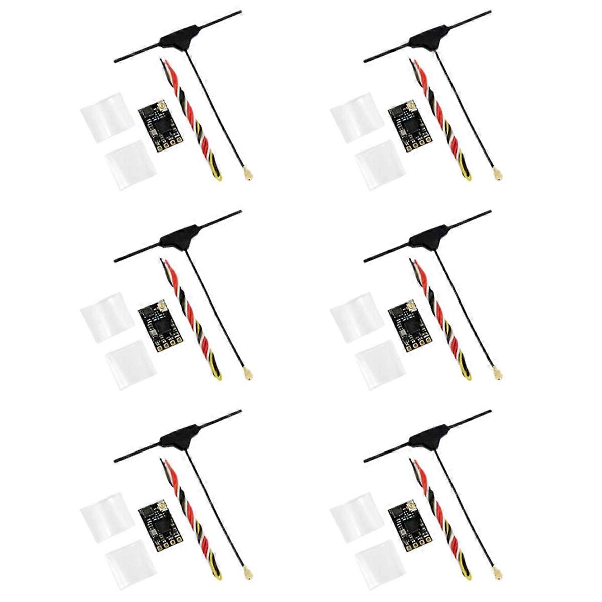 6PCS ELRS 2.4GHz Receiver NANO ExpressLRS Receiver with T-Type Antenna Support Wifi Upgrade for FPV