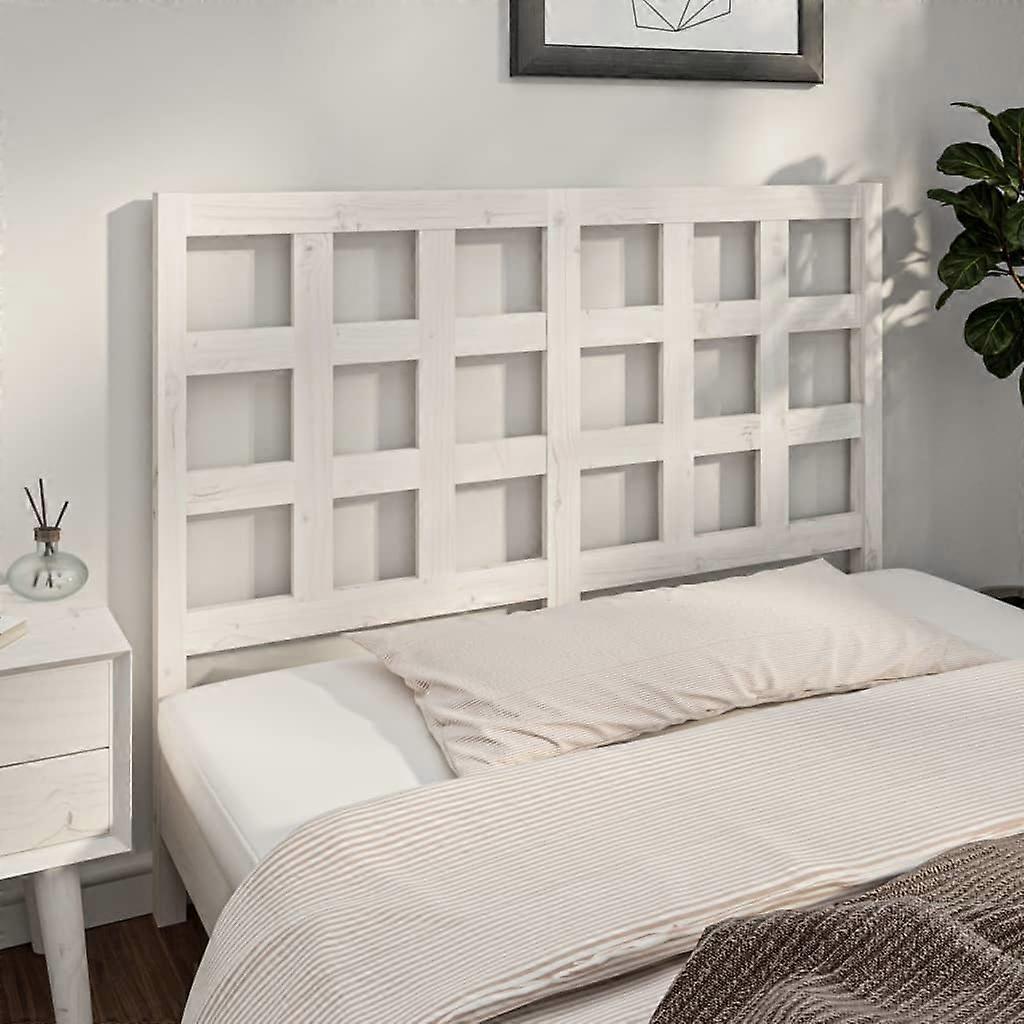 Headboard White 140.5x4x100 cm Solid Pine Wood