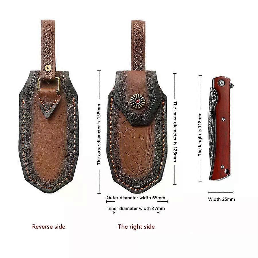 Folding sheath/ set Cowhide set Folding storage Cowhide set Custom sheath Leather Swiss Army set