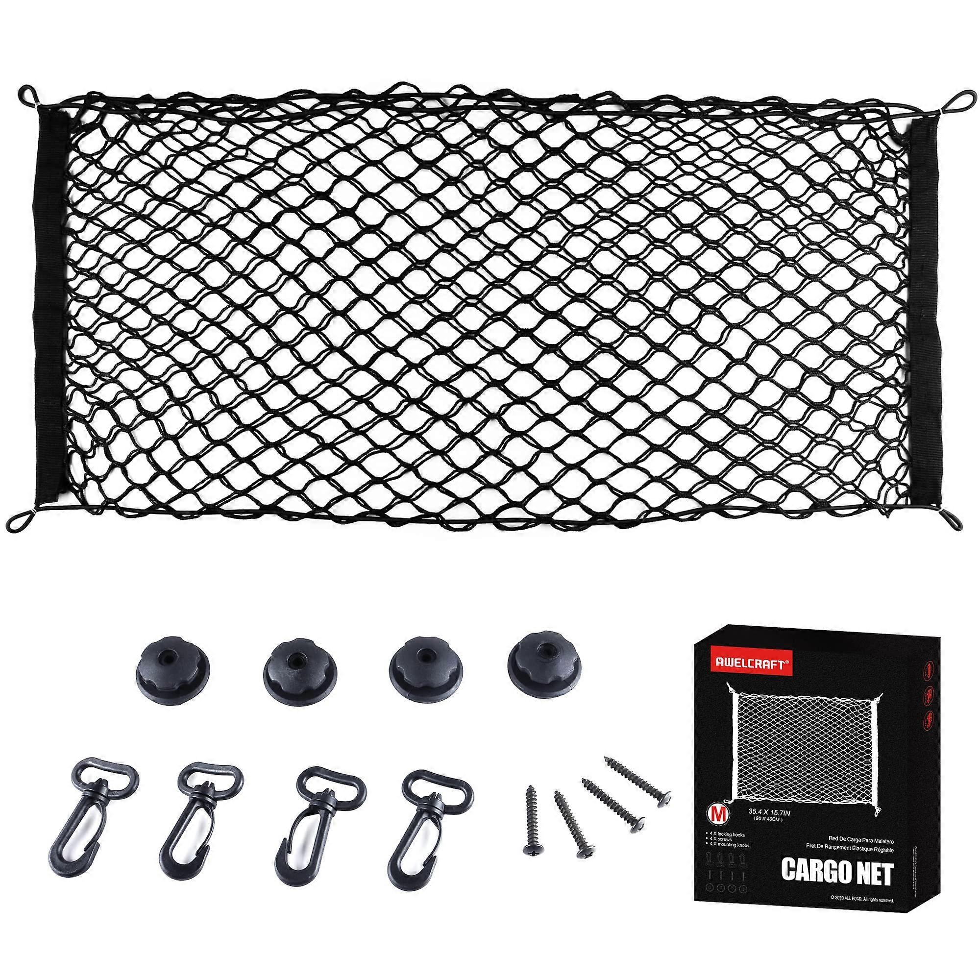 Adjustable Elastic Storage Organizer Car Rear Net Cargo for Car Vehicle 35.4"x15.8"