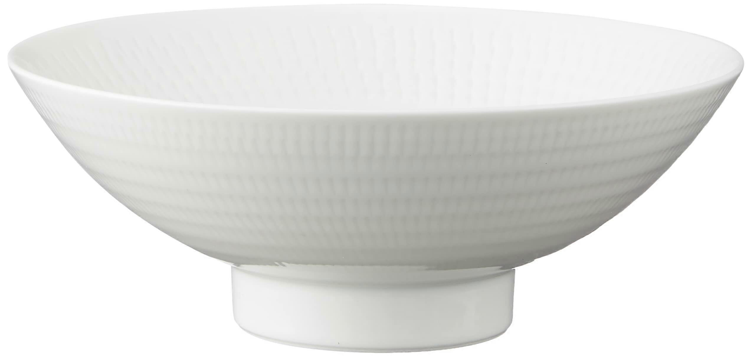 11423 White Porcelain Kanna Flat Bowl Medium Size Elegant Design Durable Tableware