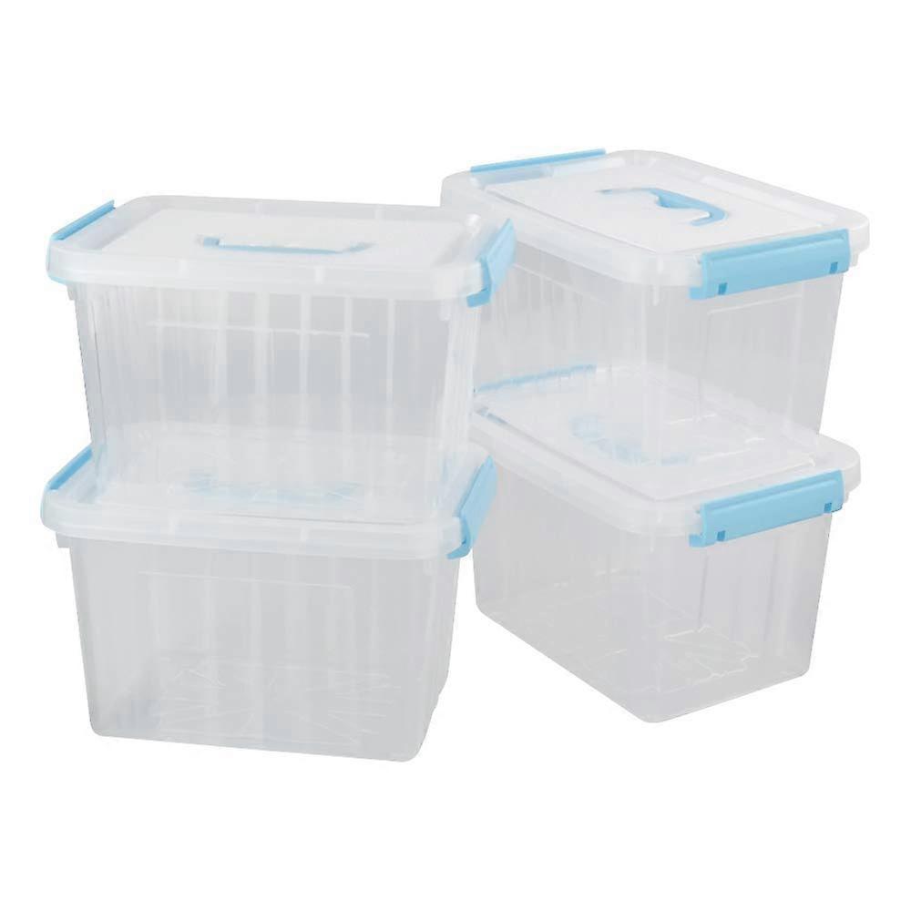 4 Packs Plastic Latching Bin Storage 6 Quart