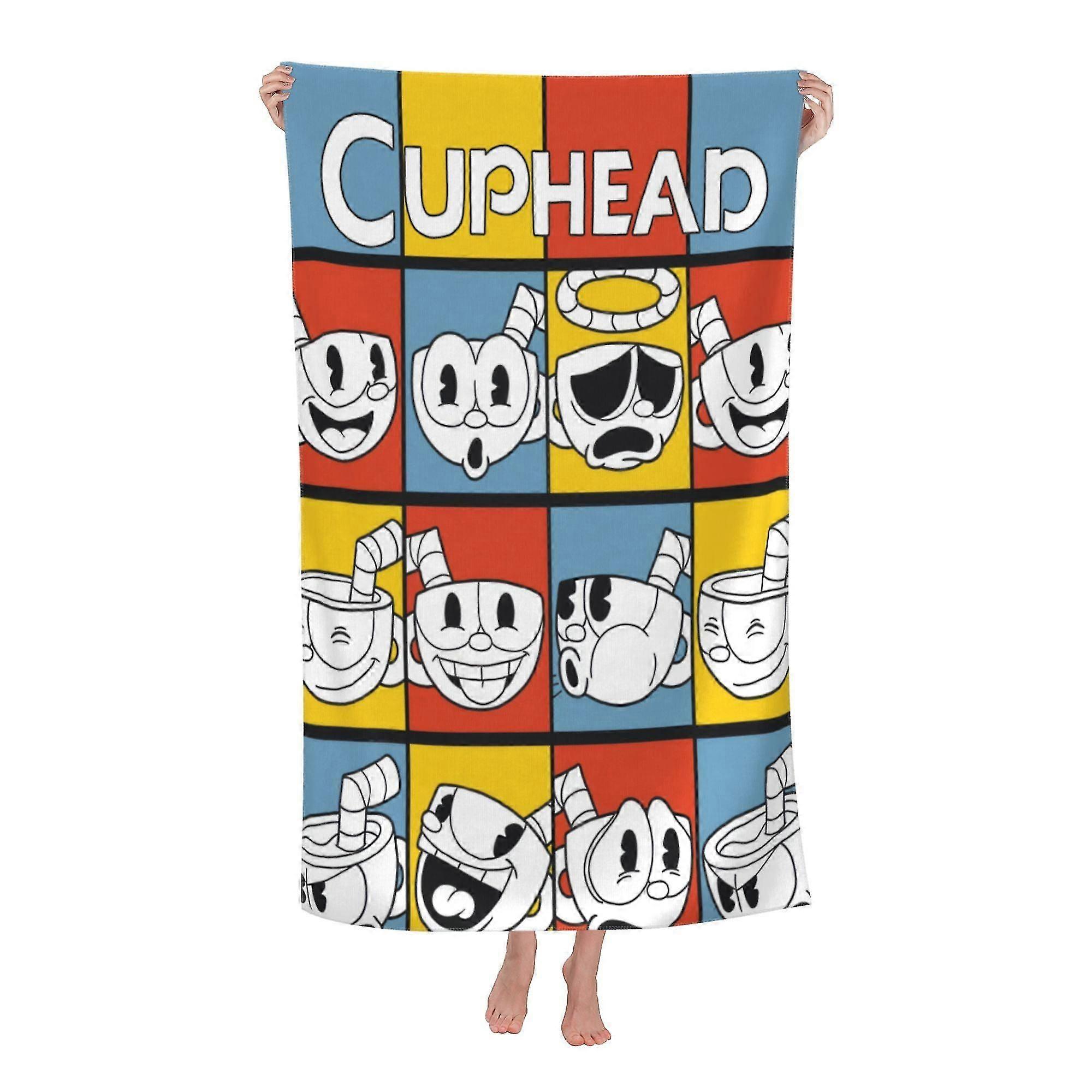 Cuphead Beach Towel, Large Microfiber Bath Towel
