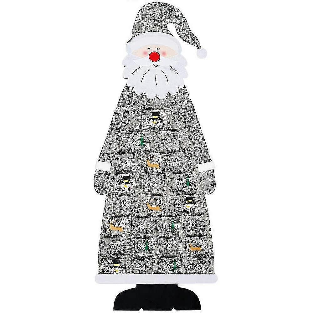 عيد الميلاد شعر الجدار شنقا التقويم مع جيوب رمادي قابل لإعادة الاستخدام