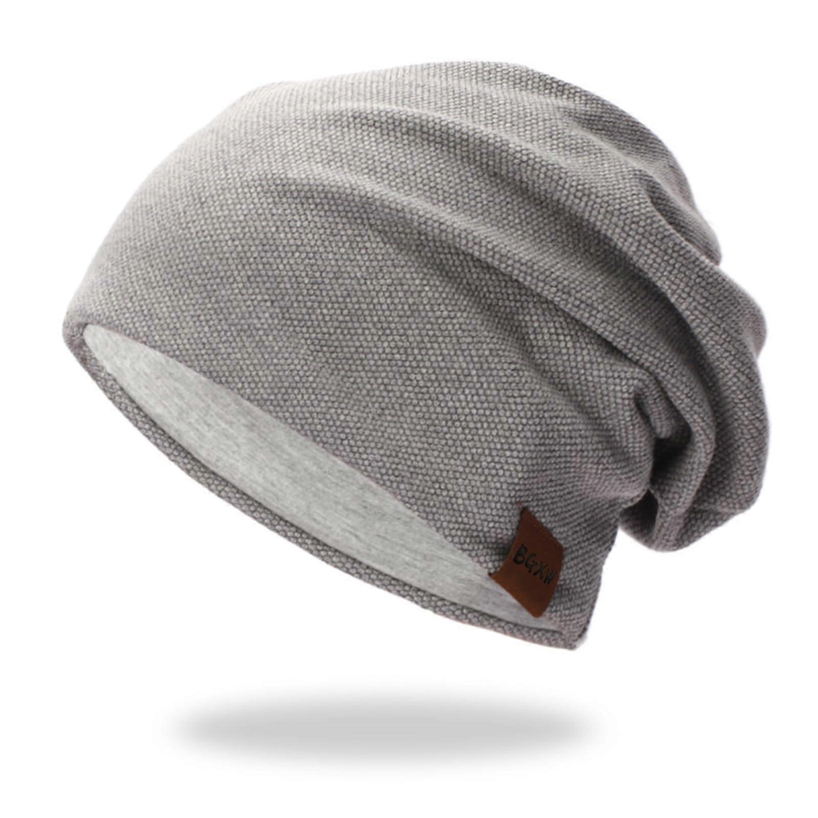 Trendy Slouchy Beanie for Men and Women, Knit Fabric Skull Cap Hat with Breathable and Elastic Design, Unisex Winter Accessory