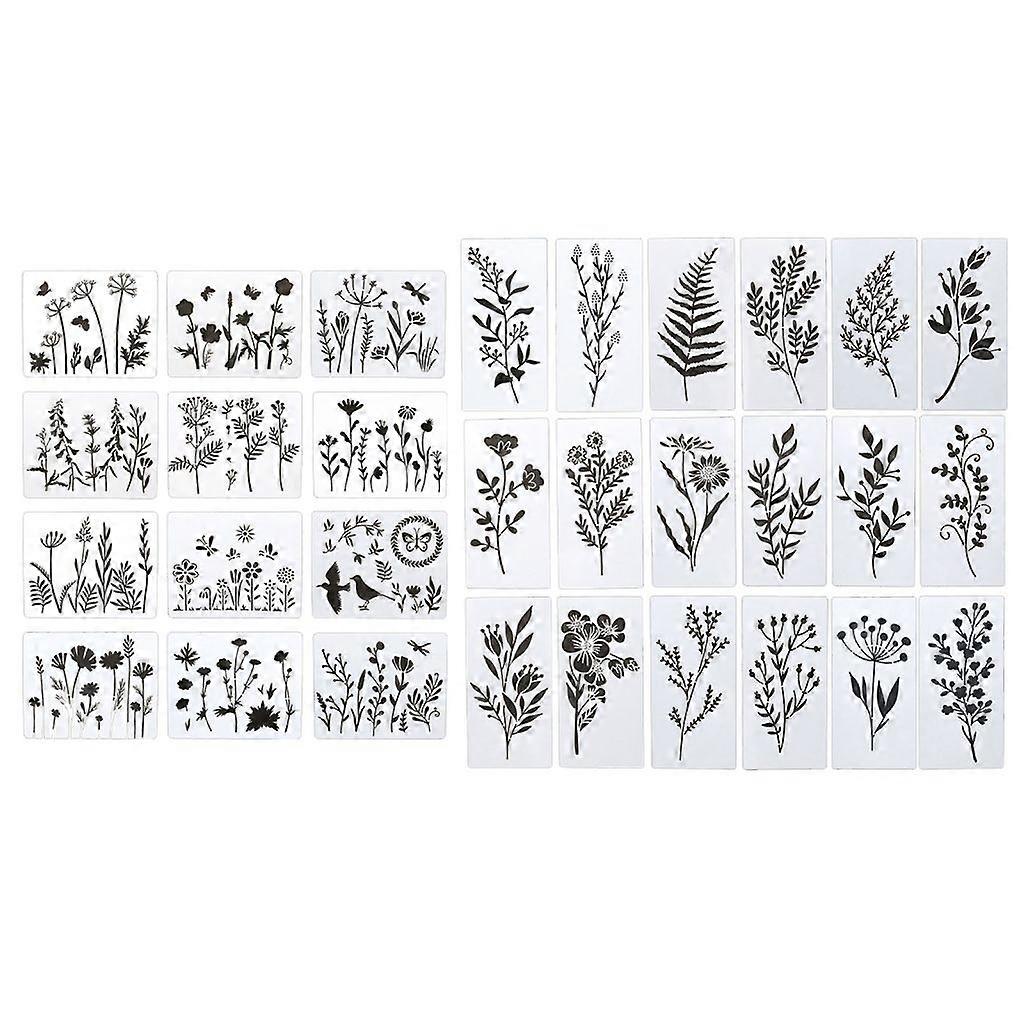 30pcs/set Flower Stencil Spray Painting Template DIY Wall Window Floor Decor