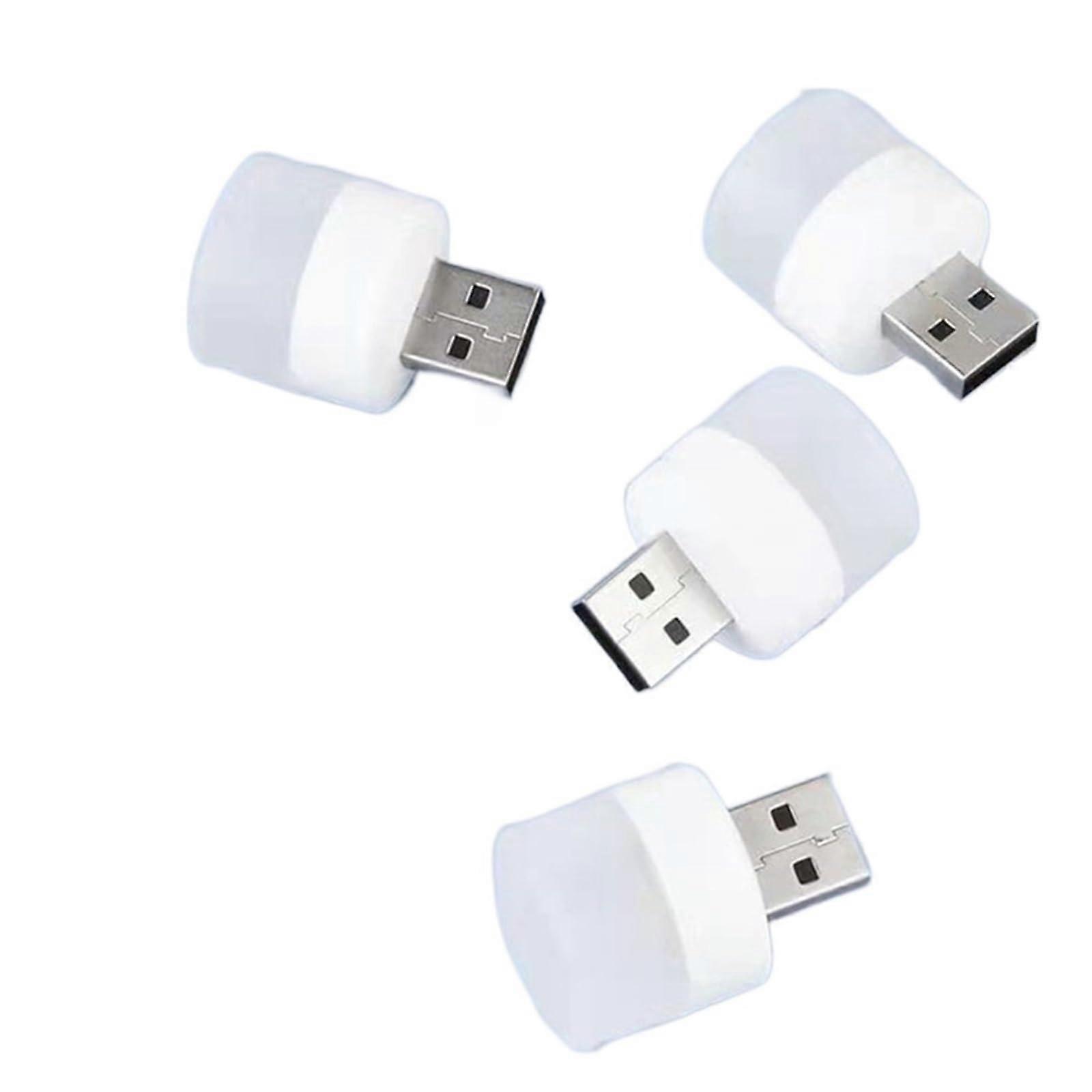 USB Plug Lamp USB Powered Reading Light LED Eye Protection Small Round White For Computers And Mobile Power