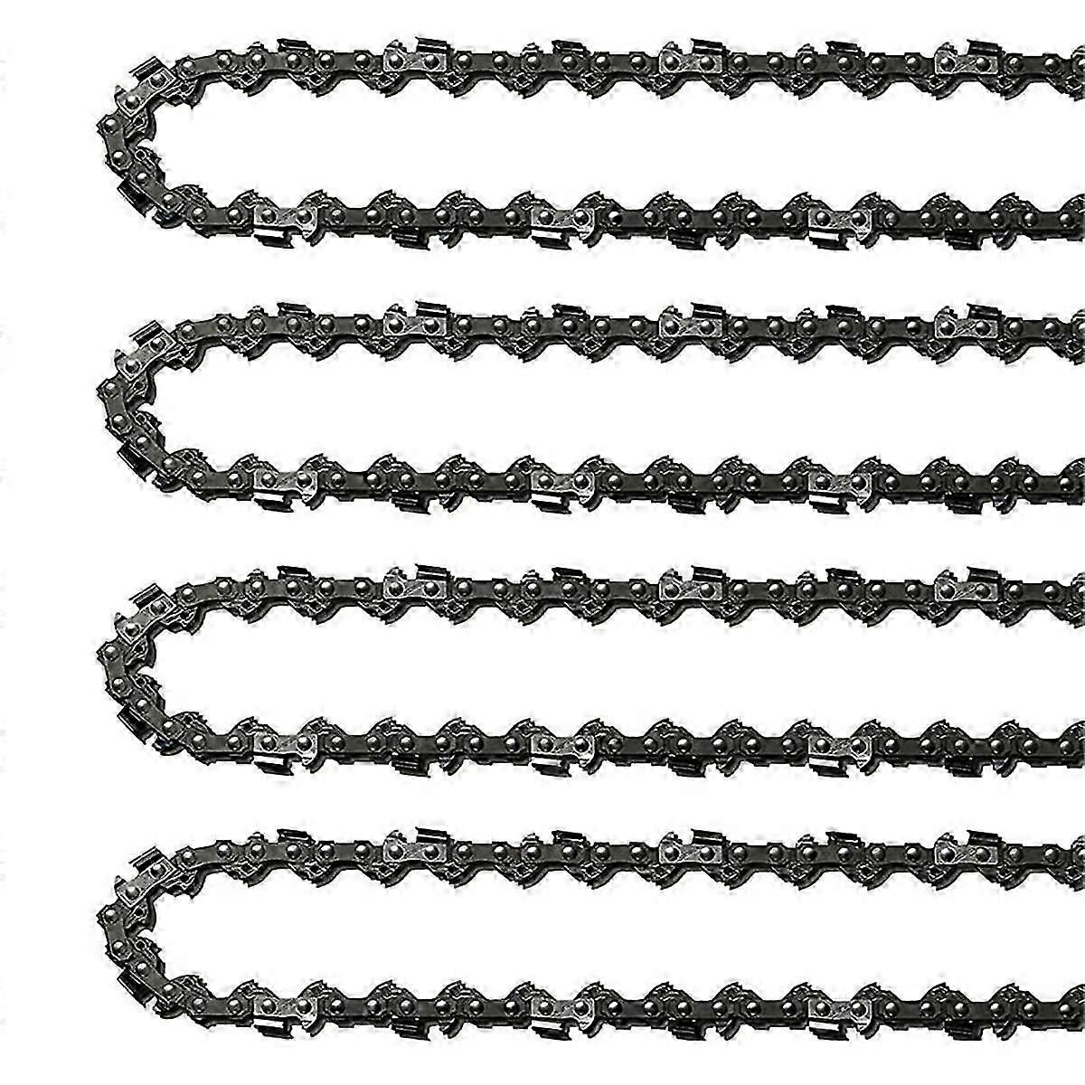 Paquet de 4 chaînes de tronçonneuse de 14 pouces 52 maillons d’entraînement, jauge de 0,05 pouce, pas LP de 3/8 pouce, chaînes de tronçonneuse de rechange de 14 pouces basses