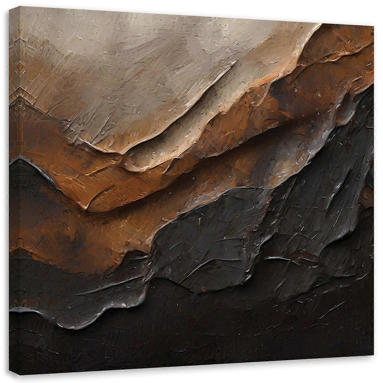 Impression sur toile, Abstraction texture marron 3D - 30x30