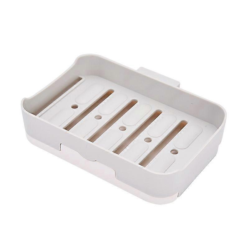 Creative soap box detachable drain soap box bathroom non-perforated soap dish -white,Single layer