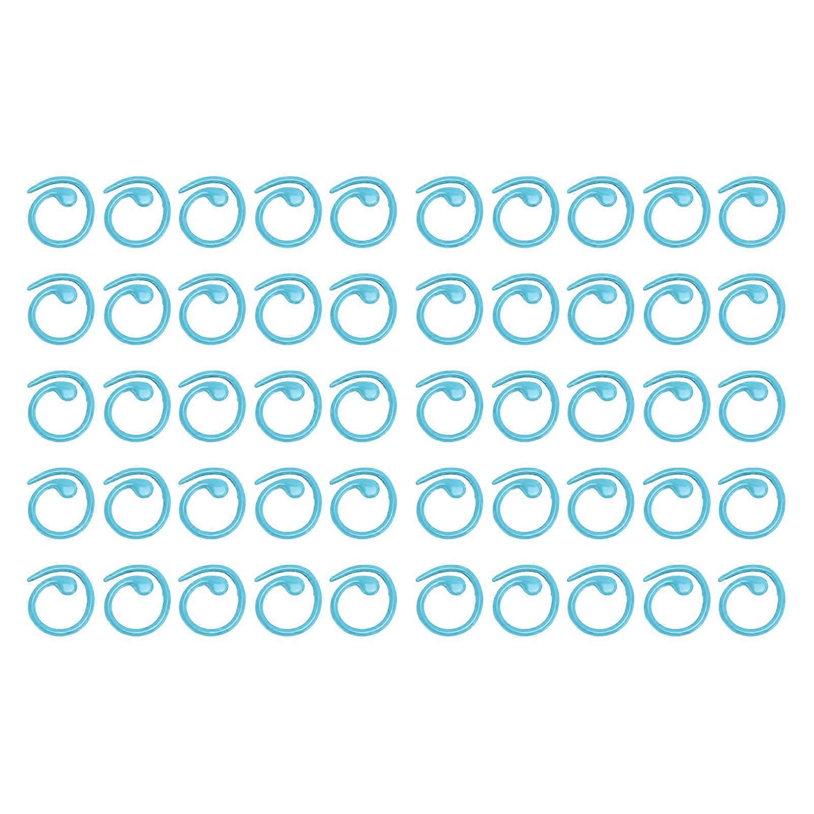 50PCS Metal Stitch Markers Spiral Markers Multifunctional Crochet Locking Hooks for for Knitting Scrapbooking Projects Blue