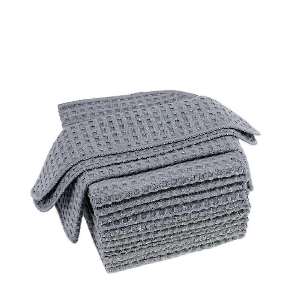 6pcs tea towels 3030cm large square 6 pack, all dark gray