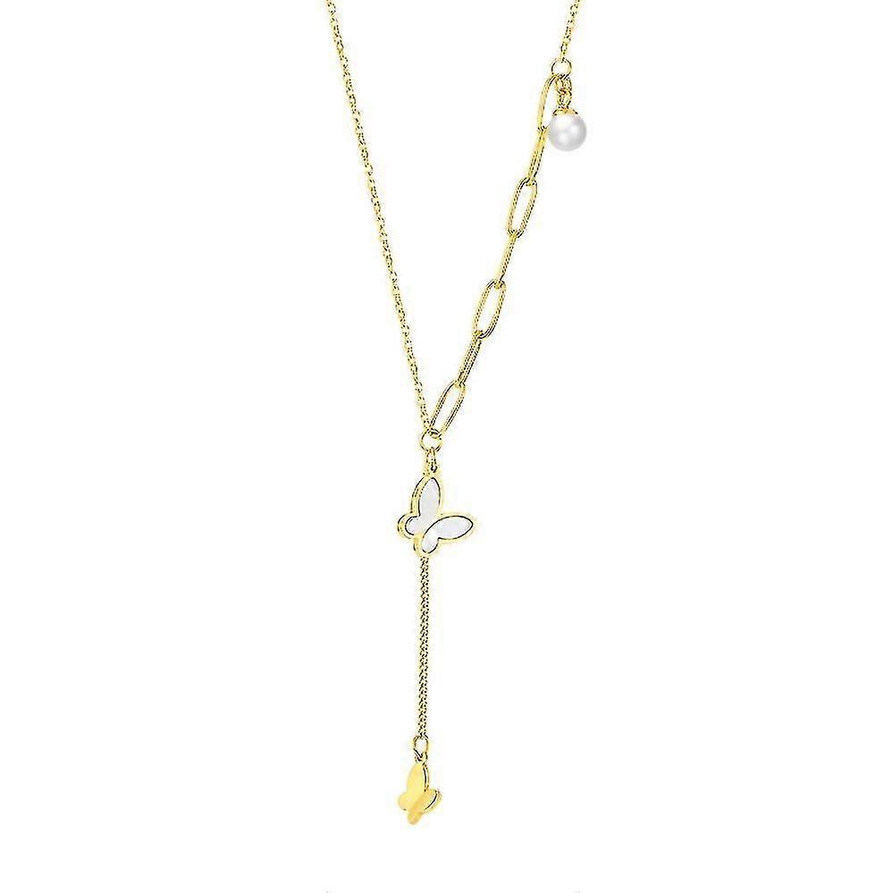 Tkl tridimensional Butterfly pandantiv perla colier