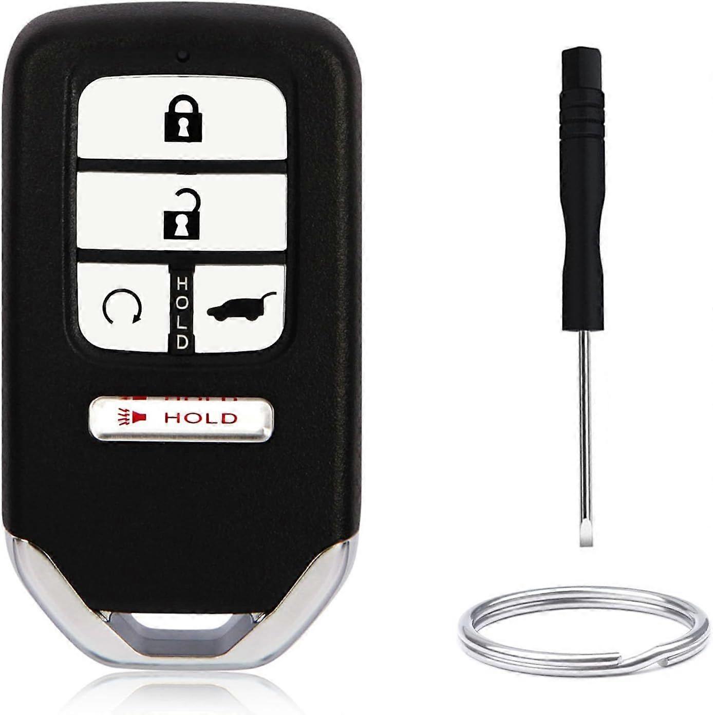 5 Buttons Honda Keyless Entry Remote Car Key Casing Replacement Key Fob Case with Uncut Bl