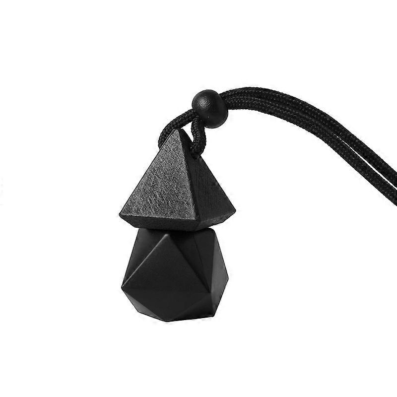1Pcs Triangle Cover Dyed Cover Matte Black Empty Bottle Car Essential Oil Diffuser Fragrance Freshener Perfume Bottle Ornament