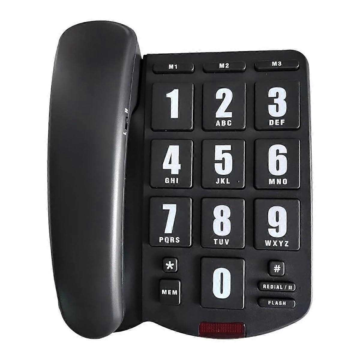 Amplified Big Button Landline Phone Seniors for Low Vision and Hearing Impaired Aids with Loud Hands Speakerphone