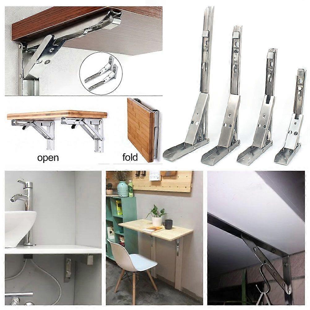 Stainless Steel Triangle Spring Folding Shelf Bracket Wall Mounted Triangle Shelf Bracket