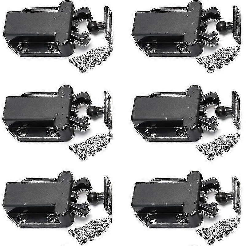 6 Pieces Push To Open Touch Release Cabinet Latches Non Magnetic Drawer Latches Cabinet Closet Furniture Door Touch Latch, Black - Jxlgv-Good-Yvan